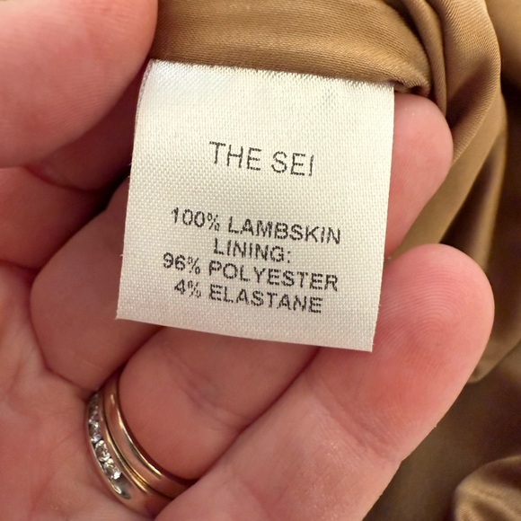 Designer “The Sei” 100% Lambskin Baseball Hem Mini Skirt, Size 2. - Picture 13 of 16